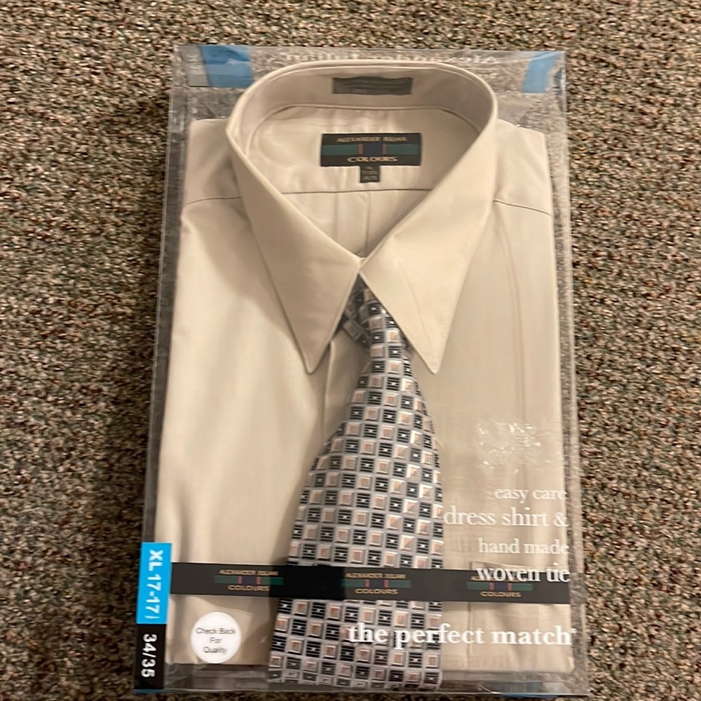 New Men’s Alexander Julian Dress Shirt and Tie